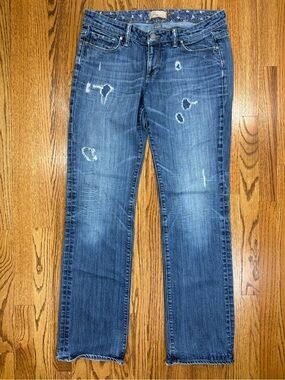 PAIGE Jimmy Jimmy Distressed Straight-Leg Jeans *flaw* (29)